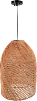 VIVANNO Hängeleuchte Rattan ESSENCE Rund - Beige, ohne Leuchtmittel, 40x26 cm