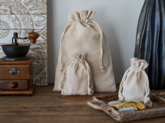 Organzabeutel24 Aufbewahrungstasche 6 Leinenbeutel, Leinensack mit Kordel, Geschenkbeutel, Stoffbeutel, zertifiziert, lebensmittelgeeignet