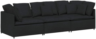 vidaXL Modulares Sofa mit Kissen Stoff Schwarz 3321269