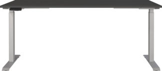 Germania Schreibtisch 7909-640, in Graphit/Silber, EL. höhenverstellb, 180 x 120 x 80 cm (BxHxT)