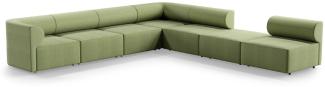 Casa Padrino Luxus Ecksofa Grün 360 x 360 cm - Modulares Wohnzimmer Sofa - Luxus Wohnzimmer Möbel