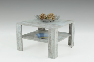 Couchtisch Tisch "Loco 2" 68x68 cm mit Ablageboden Vintage Eiche