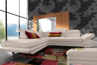 COTTA Polstergarnitur Enterprise L-Form, (Set), Set bestehend aus: Ecksofa mit Arm- & Kopfteilverstellung & Hocker