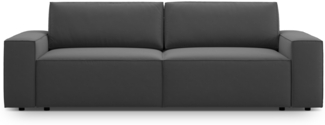 Micadoni Schlafsofa Jodie 3-Sitzer Samtstoff Grau