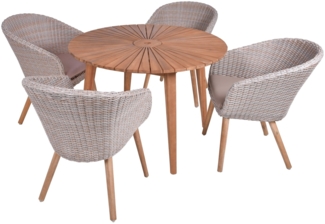 Garden Pleasure Tischgruppe FREMONT/VISALIA Set 5tlg. Gartenmöbel Sitzgruppe