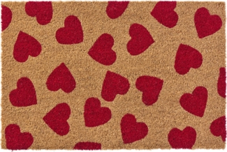 Ib Laursen Fußmatte Ib Laursen - Fußmatte Türmatte Fußabtreter Rote Herzen Kokos PVC