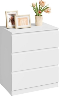 Woltu Kommode (1 St), mit 3 Schubladen, weiß, 60 x 70 x 40 cm