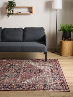 Interiyou Teppich Gent, Rechteckig, Höhe: 5 mm, Vintage Kurzflor für Wohnzimmer, Schlafzimmer, waschbar, pflegeleicht