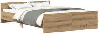 vidaXL Bettgestell ohne Matratze Artisan-Eiche 140x200cm Holzwerkstoff 3328741