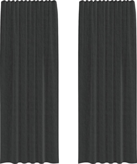 vidaXL Voile Vorhänge mit Stangentaschen 2 Stk. Schwarz 4102170