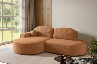 Ecksofa Schlafsofa Sofa GIRONA Stoff Arena Rostbraun Ottomane Links