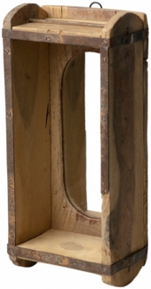 Ziegelform alte Backsteinform innen mit Ovalem-Spiegel Holz Kiste Unika