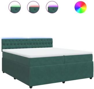 vidaXL Boxspringbett mit Matratze Dunkelgrün 200x200 cm Samt 3290139