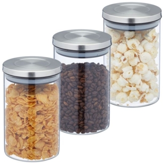 3er Set Vorratsgläser 800 ml