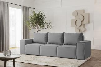Sofa Designersofa ESTELLE 3-Sitzer in Stoff Opera Velvet Grau