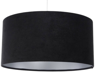 BPS Koncept 0E0-163-40 Hängeleuchte GLAMOUR Velourss strukturiert auf PVC-Basis schwarz, silber 1xE27 60W H:102 Ø40cm dimmbar