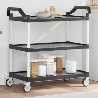 vidaXL Rollwagen mit 3 Etagen Schwarz 99x50x96 cm Aluminium 30318