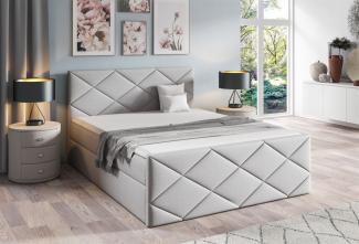 Boxspringbett Schlafzimmerbett KOSMOS 160x200 cm Stoff Fancy Creme