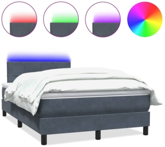 vidaXL Boxspringbett mit Matratze Dunkelgrau 120x210 cm Samt 3316876