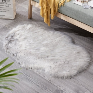 Sunicol Hochflor-Teppich Plüsch Shaggy Flokati Carpet, Waschbar, Flauschig, Kunstfell, Weicher, Soft Area Rug Fellteppich für Wohnzimmer Kinderzimmer Schlafzimmer