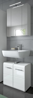 Badmöbel Set Cover in weiß Hochglanz 2-teilig 60 cm