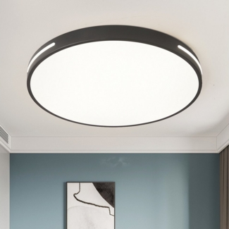 style home Deckenleuchte LED Deckenlampe dimmbar mit Fernbedienung, 96W-Schwarz, LED fest integriert, Warmweiß bis Kaltweiß 3000K-6000K, Ø50x5 cm, rund Leuchte für Wohnzimmer Schlafzimmer Küche Büro