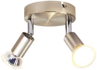 ZMH LED Deckenleuchte GU10 - 2 Moderne runde Deckenstrahler 350 Deckenspots fr Kchen Flur Schlafzimmer Wohnzimmer - Ohne Leuchtmittel Chrom
