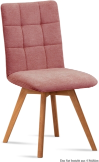 Esszimmerstuhl (4er-Set) Dinny 47 x 91 x 60 Eiche geölt/Rosewood