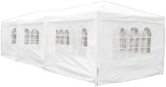 Pavillon/Partyzelt 3 x 9 m mit Seitenteilen weiß