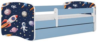 Raumhirsch Furniture Kinderbett 70x140, 80x160, 80x180 cm - Komplettset mit Matratze & Schublade (Bett für Jungs, Einzelbett für Kinder 2–12 Jahre mit Rausfallschutz), verschiedene Farben & Designs