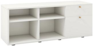 KOMFOTTEU Kommode, mit 2 Schubladen, 4 Fächern & verstellbaren Füßen