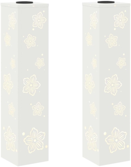 vidaXL Solar LED Weg Licht 2 pcs Weiß Kalt gewalzter Stahl 879745