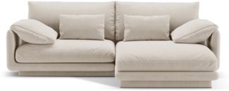 Micadoni Ecksofa Torino 3-Sitzer Samt Ecru Rechts