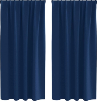 vidaXL Verdunkelungs-Vorhänge mit Ringen 2 pcs Dunkelblau 175 x 140 cm 4107474