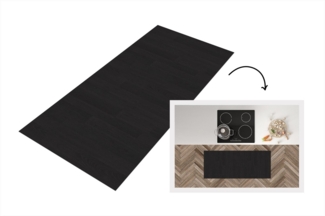 MuchoWow Küchenläufer Regal - Schwarz - Muster, Rechteckig, Küchenteppich, Läufer für Küche, Rutschfest, Küchendeko, 120x50 cm