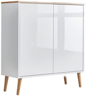 BMG Möbel Kommode Mailand (Schubladenkommode Sideboard Kommode Anrichte, mit Massivholzfuß), Push-to-open-Funktion