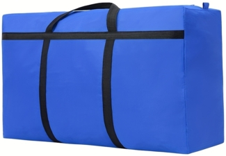 2er-Packung blaue, robuste Aufbewahrungstaschen | Faltbare, verstärkte Griffe + Reißverschluss | Geeignet für Kleidung/Bettwäsche, Umzüge/Reisen/Studentenwohnheime