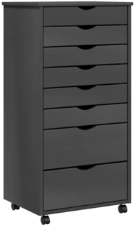 vidaXL Rollschrank mit Schubladen MOSS Grau Massivholz Kiefer 355899