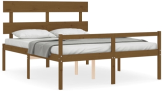 vidaXL Seniorenbett mit Kopfteil Honigbraun Kingsize Massivholz 3195359