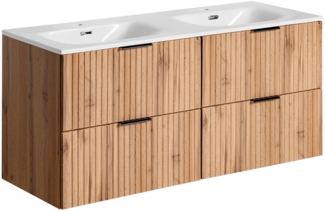 ADEL Badmöbel-Set 120 cm mit SKY Möbelwaschtisch (46x120cm), Eiche Wotan
