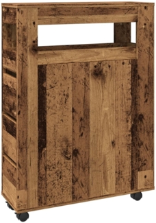 vidaXL Badschrank Schmal mit Rollen Altholz-Optik Holzwerkstoff 855275