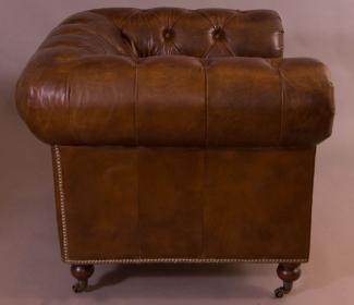 Clubsessel Chesterfield Leder "Vintage-Cigar"