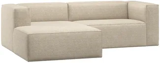 Ecksofa Chaiselongue Bean - Melange-Stoff Beige, Links