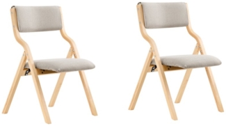 SoBuy Klappstuhl FST40, Küchenstuhl, Esszimmerstuhl, Holzstuhl, Faltbar, Küche, Büro, Küchenstuhl mit gepolsterter Sitzfläche und Lehne