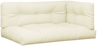 vidaXL Palettenkissen 3-tlg. Creme Stoff 3217125