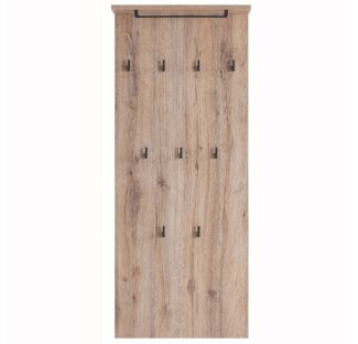 Lomadox Garderobenpaneel CORATO-80, Flur Wandgarderobe Garderobenmöbel Kleiderhaken Eiche 50x110,6x20,9 cm