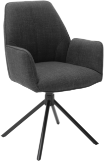 2er Set Stuhl Pemba mit Armlehnen | drehbar | Webstoff | anthrazit