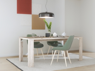 FORTE Calpe Esstisch, Holzwerkstoff, Beige/Braun, 180 x 76 x 90 cm