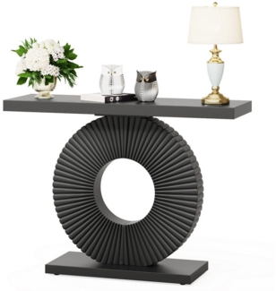 Tribesigns Konsolentisch Flurtisch mit eine runde, blumenförmige Basis 100 x 30 x 79 cm, Weiß