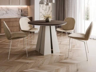 Compleo Esstisch Ø: 100cm oder 120 cm, Designer Tisch, ausziehbarer Tisch TRENDI, Küchentische, MADE IN EU